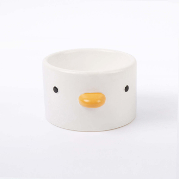 Purroom 15cm Ceramic Elevated Chick Pet Straight Bowl - White