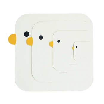 Purroom 32cm Square Anti-Slip Meal Mat Chick Large - White