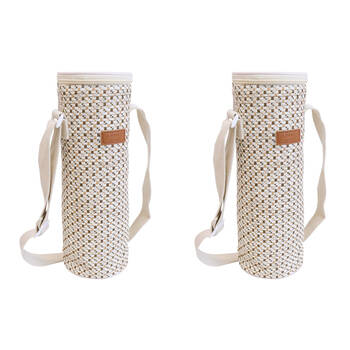2PK LVD Milo Insulated 750ml Wine Bottle Cooler Storage Bag 12x33cm Natural