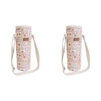 2x LVD Polyester Wine/Beverage Cooler Insulated Travel Bag 12x33cm Postcard