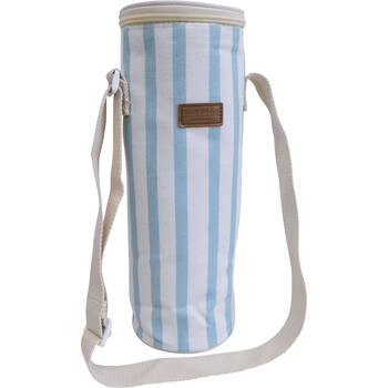LVD Sky Insulated Canvas Wine Cooler Bag 12x33cm Blue/White Stripes