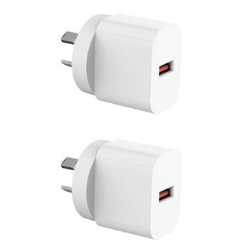 2PK Laser 18W USB-A QC3 Wall Fast Charger AU/NZ Plug Universal Compatibility