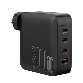 Laser PD3.0 200W GaN Wall Charger Power Adapter Universal Black