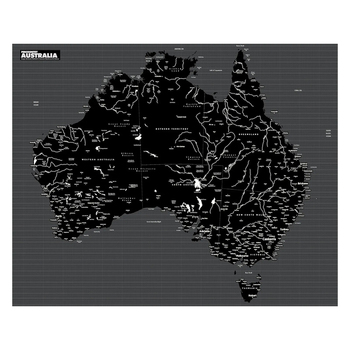 Palomar Pin World Felt Map Décor Australia 3x100x80cm