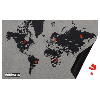 Palomar Pin World Mini Felt Map Décor Black 3x77x48cm