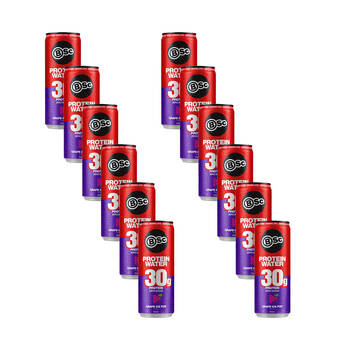 12PK BSc 30g Protein Water Can Sugar Free Post Workout 355ml Grape Ice Pop