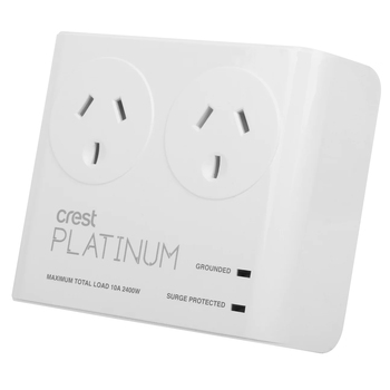 Crest Platinum 2-Socket Surge/Device Protector - White