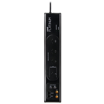 Crest Platinum 4-Socket/2-USB Surge Coax & Data Power Board - Black