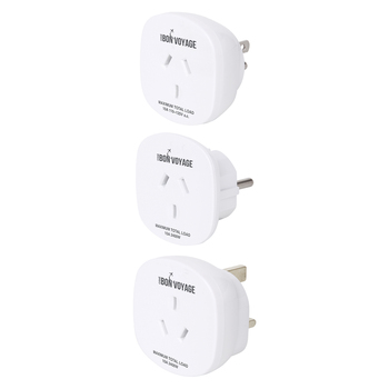 3pc Bon Voyage AU to US/UK/EU Travel Adapter Wall Plug Set