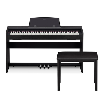 Casio PX-770BK Privia 88-Note Digital Electric Piano Set w/Stool - Black