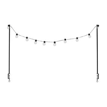 Esschert Design Table Clamp & Solar Lights Indoor Outdoor 220cm Black