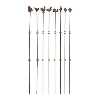 8pc Esschert Design Plant Support Straight 125cm Garden Decor