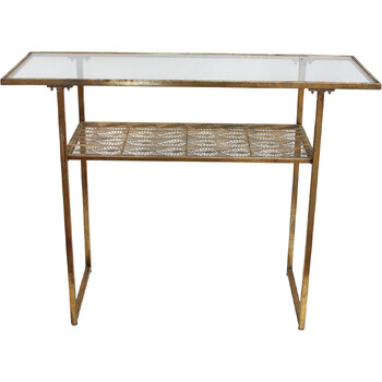 LVD Manhattan Metal/Glass 85x110cm Console Table Furniture Rect - Brown