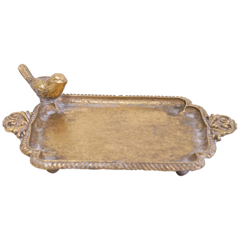 LVD Resin Trinket Tray Bird Home/Lounge Decor 14.3cm Gold
