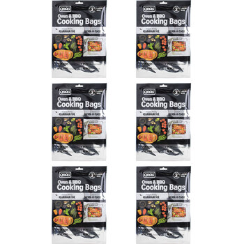 6PK 3pc Qbag Aluminium Foil Cooking Bags 27x40cm Large 