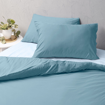 4pc Sheraton Luxury Maison Super King Bed Quilt Cover & Sheet Set Blue