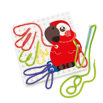 Quercetti Fanta Filo Zoo Lacing Set Threading Craft Toy Kids 3y+