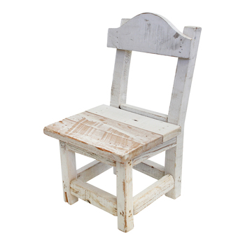 LVD Wooden 31cm Display Chair/Plant Stand Large - Whitewash