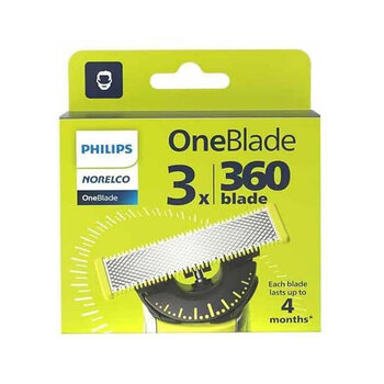 3pc Philips QP430/50 OneBlade 360 Face Shaver Replacement Blade Pack