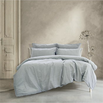 Ardor Boudoir Embre King Bed Quilt Cover Set Linen Look Cotton Chambray