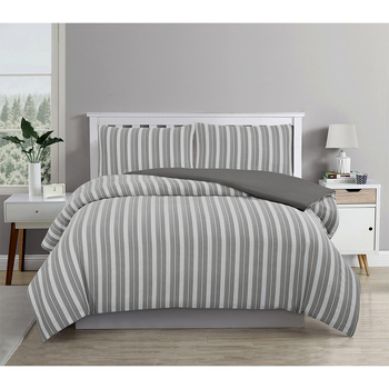 Ardor Boudior Single Bed Cove Textured Quilt Cover Set Charcoal