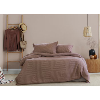 Ardor Boudior Queen Bed Alton Jacquard Burlwood Quilt Cover Set