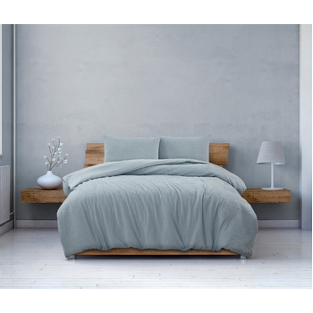Ardor Boudoir Single Bed Quilt Cover Set South Coast Embossed Pale Blue