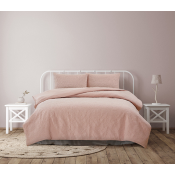 Ardor Boudoir King Bed Quilt Cover Set Lottie Pinsonic Embossed Blush