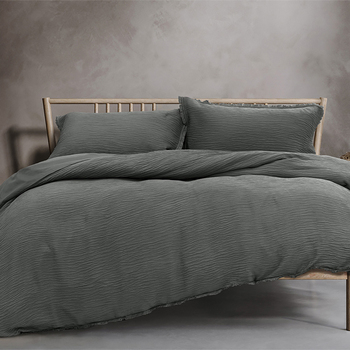 Ardor Boudoir Double Size Campbell Quilt Cover Bedding Set Charcoal