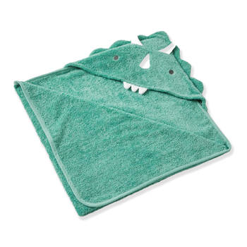 Nordic Kids Theo Dinosaur Baby 90x90cm Cotton Hooded Towel - Green