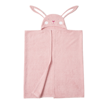 Jiggle & Giggle Cotton Beatrice Bunny Hooded Towel Baby Bath Clothing - PNK