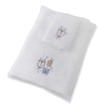 Jiggle & Giggle Christmas Animal Ornaments Bath Towel & Face Washer w/ Organza Bag