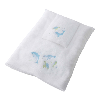 2pc Jiggle & Giggle Ocean Buddies Bath Towel/Face Washer in Organza Bag 0y+