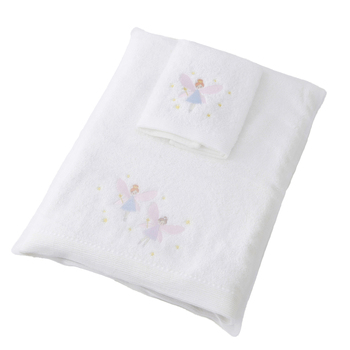 2pc Jiggle & Giggle Fairy Dust Bath Towel & Face Washer w/ Organza Bag