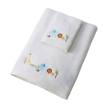 3pc Jiggle & Giggle Bath Towel Face Washer in Organza Bag Jungle Adventure 