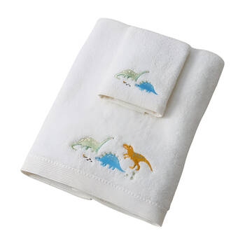 3pc Jiggle & Giggle Bath Towel Face Washer in Organza Bag Dallying Dino