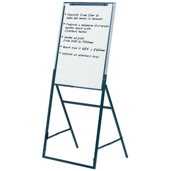 Quartet Futura Adjustable 68.5x86cm Melamine Easel w/ Flipchart Holder