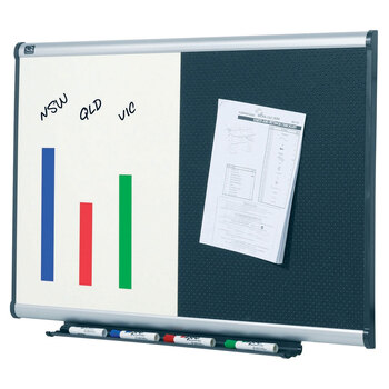 Quartet Dual 90x60cm Combo Whiteboard/Embossed Foam Board