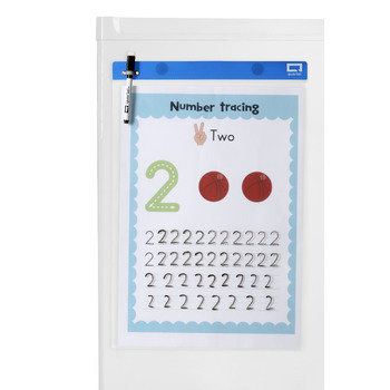 5PK Quartet Flex A3 Dry-Erase Pocket Sleeves w/ Markers