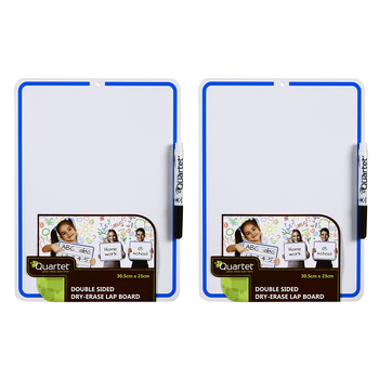 2PK Quartet 2-Sided Non-Magnetic 23x30.5cm Writing Lap Board w/ Marker - White