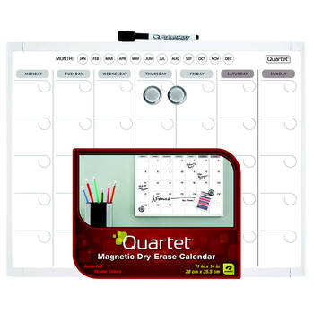 Quartet Basic Magnetic Whiteboard Calendar w/ Pen 28x36cm