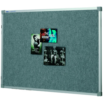 Quartet Penrite 90x60cm Fabric Pinboard w/ Aluminium Frame - Silver