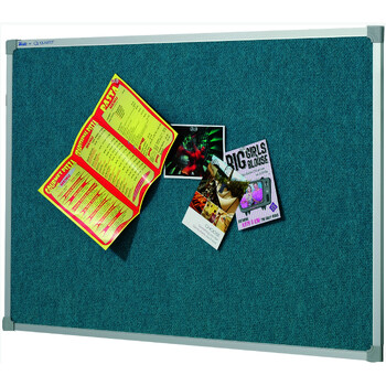 Quartet Penrite 90x60cm Fabric Pinboard Wedgewood w/ Aluminium Frame