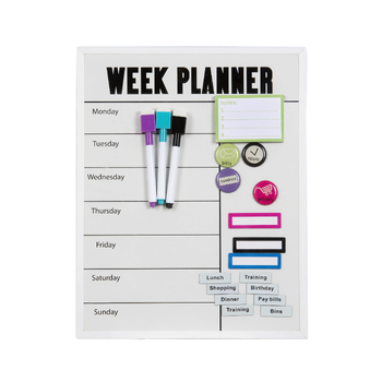 Quartet 28x36cm Weekly Planner Dry-Erase Board w/ Marker