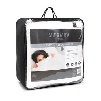 Sheraton Luxury Queen Bed Goose Down Fibre Quilt White 210 x 210cm