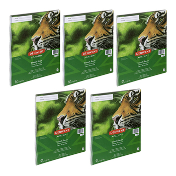 Derwent Academy Art Craft Cover Sketch Book A3 Portrait 20 Sheet 5PK