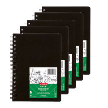 Derwent Academy A5 120PG Spiral Artist Visual Art Diary 5pk