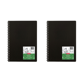 Derwent Academy Art Craft Cover Visual Diary A4 Portrait 120pg Black 2PK