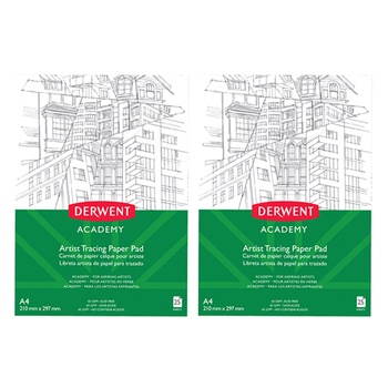 Derwent Academy Art Craft Tracing Paper Pad A4 25 Sheet 2PK