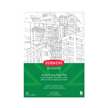 Derwent Academy Art Craft Tracing Paper Pad A3 Portrait Orientation 25 Sheet